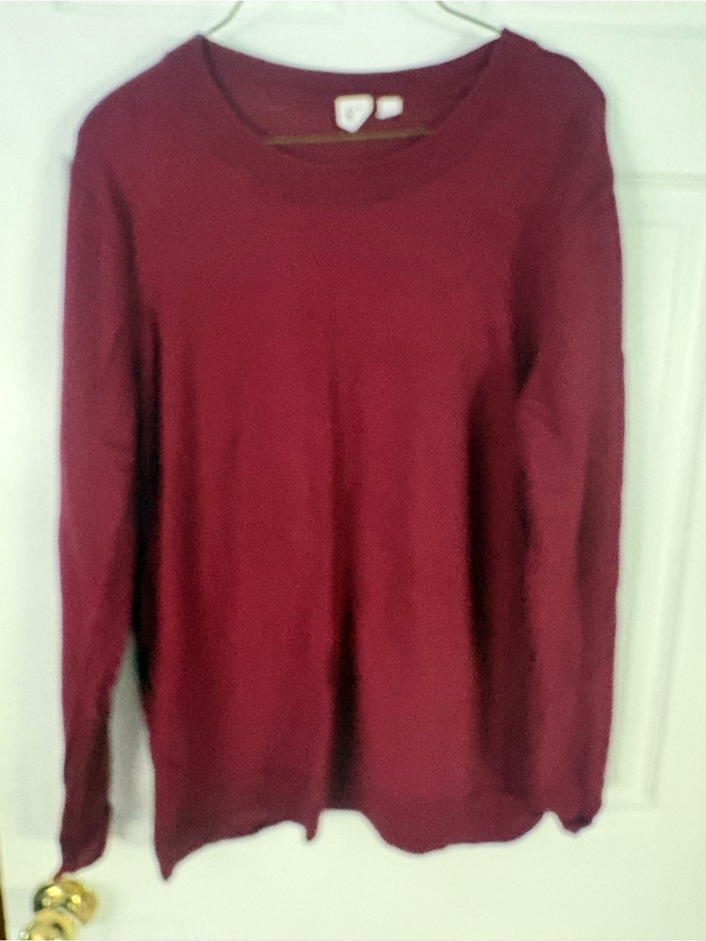GAP Women's Crew Neck Sweater in Deep Wine Red